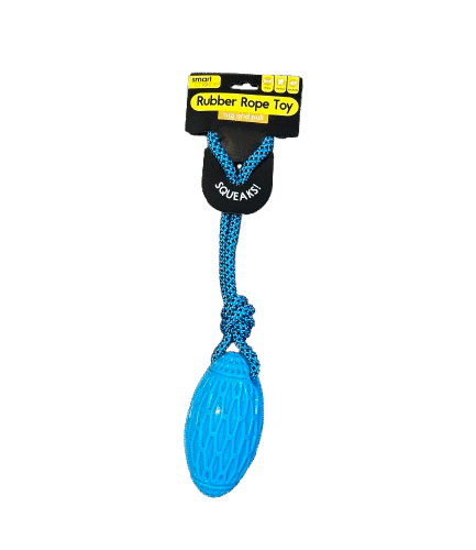 Rubber Squeak Rugby Rope Toy