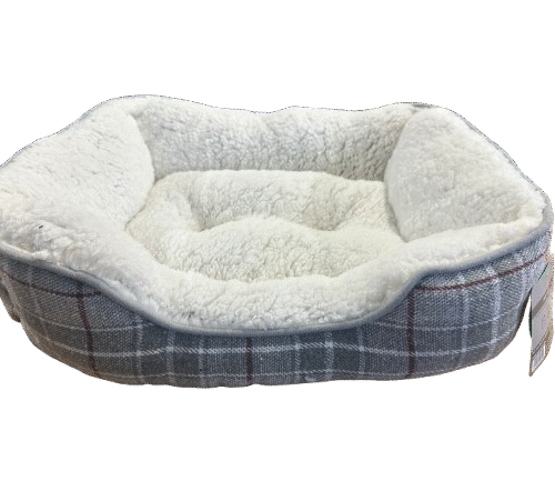 Grey & White Dog Bed